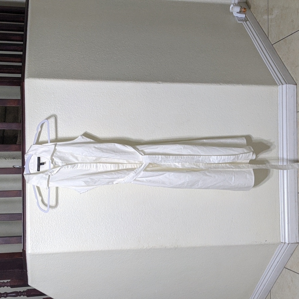 White Sleeves Button Down Dress Size 0